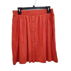 Caslon Women's Bright Neon Orange Pull On Jersey Knit Skater Skirt Size‎ M